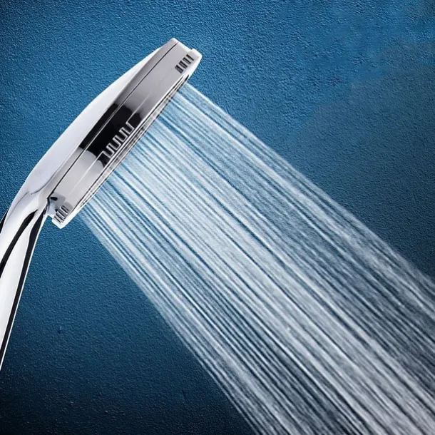 1PC Pressurized Nozzle Shower Head ABS Bathroom Accessories High Pressure Water Saving Rainfall Chrome Handheld Shower Bath Head