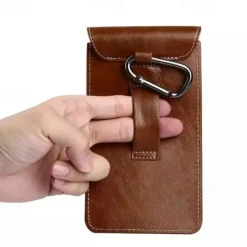 1pc PU Leather Universal Vertical Leather Phone Pouch Belt Clip Holster Waist Bag Case Cover