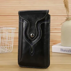 1pc PU Leather Universal Vertical Leather Phone Pouch Belt Clip Holster Waist Bag Case Cover