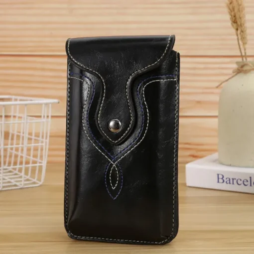 1pc PU Leather Universal Vertical Leather Phone Pouch Belt Clip Holster Waist Bag Case Cover