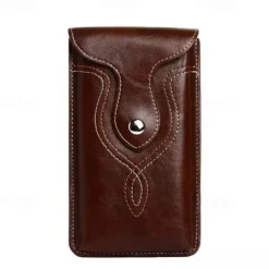 1pc PU Leather Universal Vertical Leather Phone Pouch Belt Clip Holster Waist Bag Case Cover