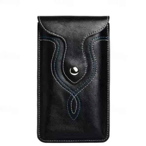 1pc PU Leather Universal Vertical Leather Phone Pouch Belt Clip Holster Waist Bag Case Cover