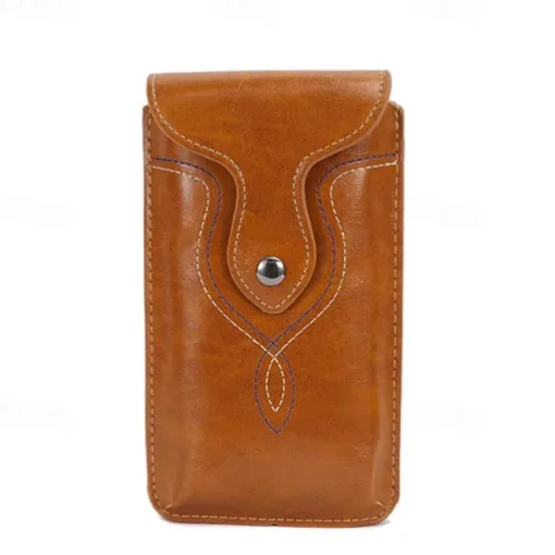 1pc PU Leather Universal Vertical Leather Phone Pouch Belt Clip Holster Waist Bag Case Cover