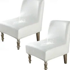 1Pc PU Waterproof Solid Color Stretch Armless Chair Cover - Durable PU Leather Slipcover for Single Oversized Chairs - Ideal for Home and Hotel Furniture Protection