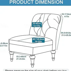 1Pc PU Waterproof Solid Color Stretch Armless Chair Cover - Durable PU Leather Slipcover for Single Oversized Chairs - Ideal for Home and Hotel Furniture Protection