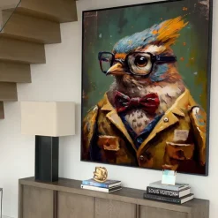 1pc Punk Rock Cat Portrait Oil Painting Wall Art Original Artwork Print Felino Anmail Mpressionist Home Decor Animal House Pet Decor