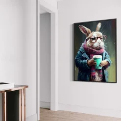 1pc Punk Rock Cat Portrait Oil Painting Wall Art Original Artwork Print Felino Anmail Mpressionist Home Decor Animal House Pet Decor