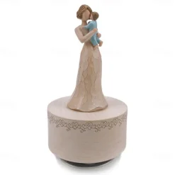 1pc Resin Musical Box 5.5 Inch Mother-Daughter Figurine Ideal Gift For Mom From Daughter For Birthday Mothers Day Gift For Home Room Living Room Office Decor