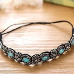 1PC Rhinestone Beaded Headband, Elastic Jewelry Hair Bands for Lady Women Girl Hair Accessories 20-26.8'' Multicolor