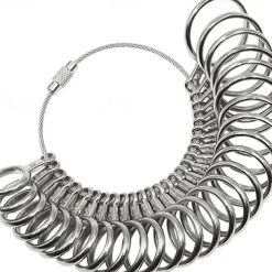 1pc Ring Sizer Measuring Tool Set Metal Finger Sizing Gauge Rings Measurement Women Men Wedding Jewelry Tool US Size 0-13 With Half Size