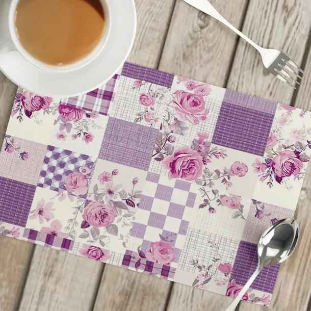 1PC Rural American Floral Placemat Table Mat 12x18 Inch Table Mats for Party Kitchen Dining Decoration