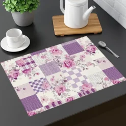 1PC Rural American Floral Placemat Table Mat 12x18 Inch Table Mats for Party Kitchen Dining Decoration