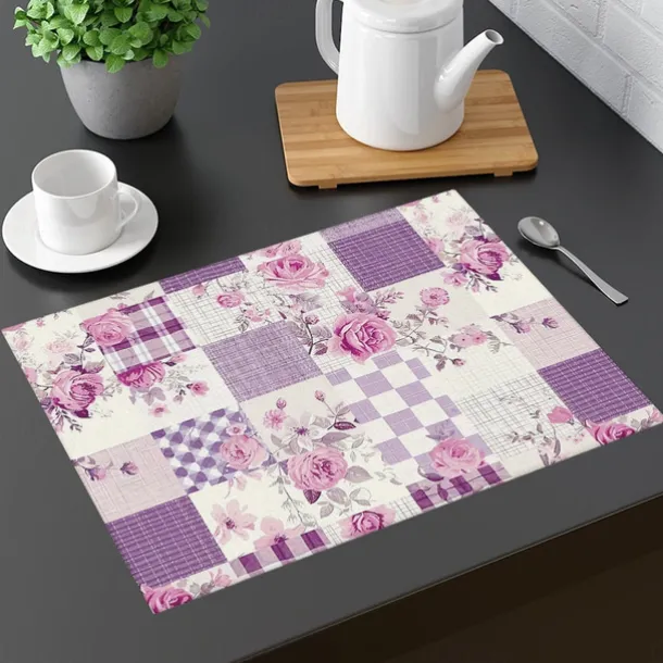 1PC Rural American Floral Placemat Table Mat 12x18 Inch Table Mats for Party Kitchen Dining Decoration