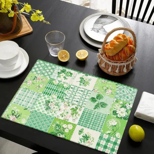 1PC Rural American Floral Placemat Table Mat 12x18 Inch Table Mats for Party Kitchen Dining Decoration