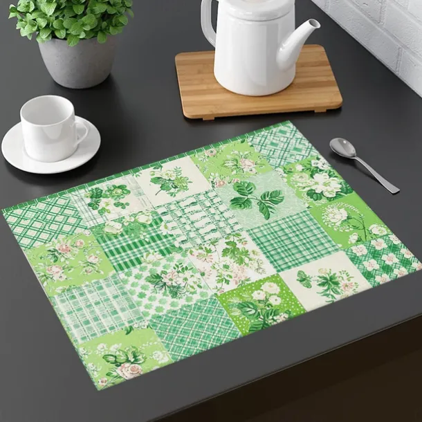1PC Rural American Floral Placemat Table Mat 12x18 Inch Table Mats for Party Kitchen Dining Decoration