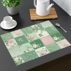 1PC Rural American Floral Placemat Table Mat 12x18 Inch Table Mats for Party Kitchen Dining Decoration