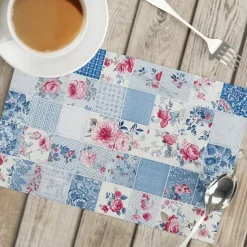 1PC Rural American Floral Placemat Table Mat 12x18 Inch Table Mats for Party Kitchen Dining Decoration