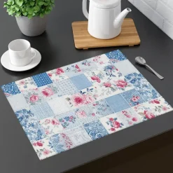 1PC Rural American Floral Placemat Table Mat 12x18 Inch Table Mats for Party Kitchen Dining Decoration