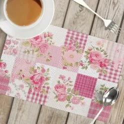 1PC Rural American Floral Placemat Table Mat 12x18 Inch Table Mats for Party Kitchen Dining Decoration
