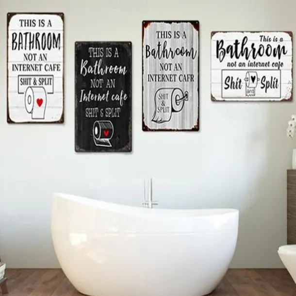 1pc Sarcastic Metal Tin Sign Bathroom Decor Wall Decor Signs This Is Bathroom Not An Internet 20x30cm/8''x12''