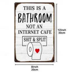 1pc Sarcastic Metal Tin Sign Bathroom Decor Wall Decor Signs This Is Bathroom Not An Internet 20x30cm/8''x12''