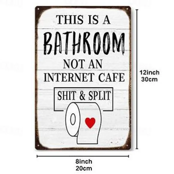 1pc Sarcastic Metal Tin Sign Bathroom Decor Wall Decor Signs This Is Bathroom Not An Internet 20x30cm/8''x12''
