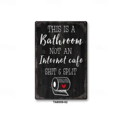 1pc Sarcastic Metal Tin Sign Bathroom Decor Wall Decor Signs This Is Bathroom Not An Internet 20x30cm/8''x12''
