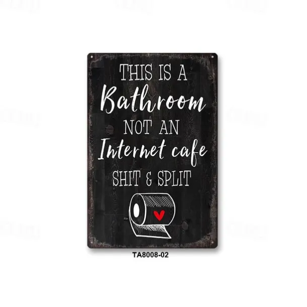 1pc Sarcastic Metal Tin Sign Bathroom Decor Wall Decor Signs This Is Bathroom Not An Internet 20x30cm/8''x12''