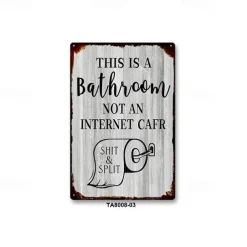 1pc Sarcastic Metal Tin Sign Bathroom Decor Wall Decor Signs This Is Bathroom Not An Internet 20x30cm/8''x12''