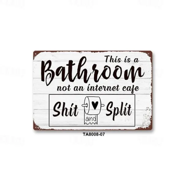 1pc Sarcastic Metal Tin Sign Bathroom Decor Wall Decor Signs This Is Bathroom Not An Internet 20x30cm/8''x12''