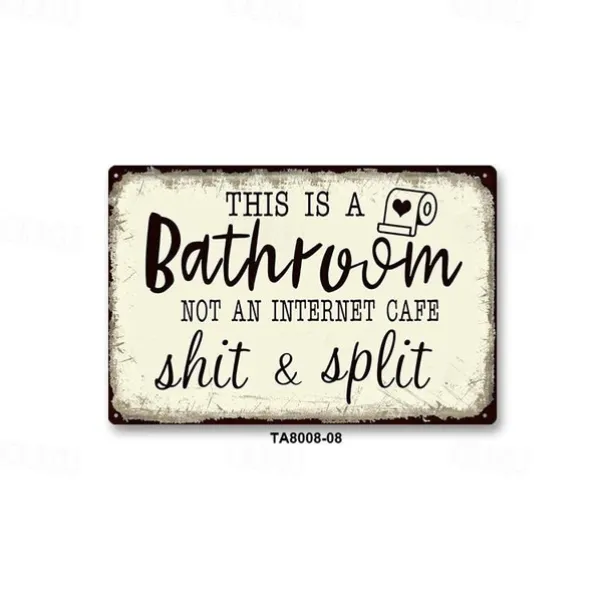 1pc Sarcastic Metal Tin Sign Bathroom Decor Wall Decor Signs This Is Bathroom Not An Internet 20x30cm/8''x12''