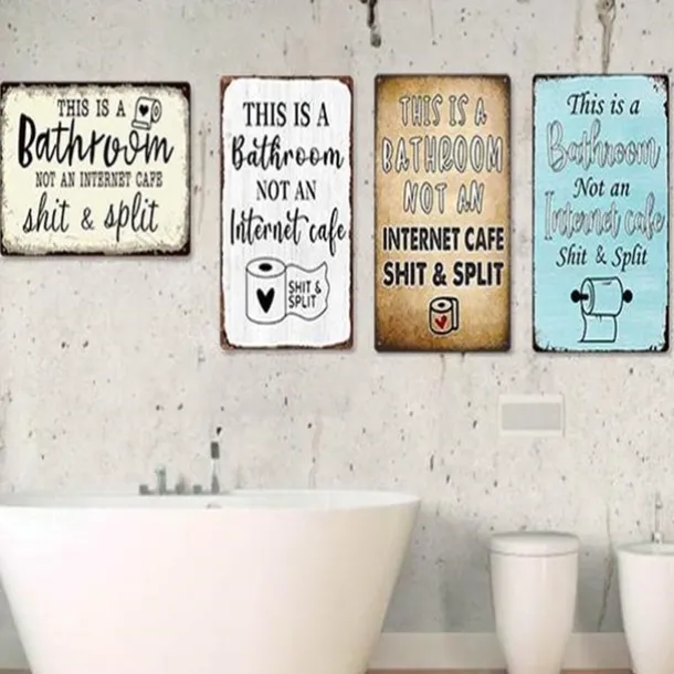 1pc Sarcastic Metal Tin Sign Bathroom Decor Wall Decor Signs This Is Bathroom Not An Internet 20x30cm/8''x12''