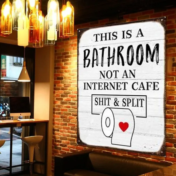 1pc Sarcastic Metal Tin Sign Bathroom Decor Wall Decor Signs This Is Bathroom Not An Internet 20x30cm/8''x12''