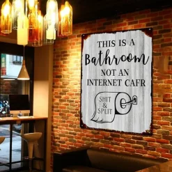 1pc Sarcastic Metal Tin Sign Bathroom Decor Wall Decor Signs This Is Bathroom Not An Internet 20x30cm/8''x12''