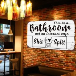1pc Sarcastic Metal Tin Sign Bathroom Decor Wall Decor Signs This Is Bathroom Not An Internet 20x30cm/8''x12''