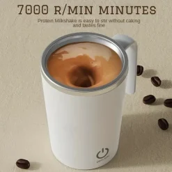 1pc Self Stirring Mug Electric Mixing Cup Magnetic Stirring Cup Rechargeable Auto Magnetic Mug Self Stirring Coffee Mug Rotating Home Office Travel Stirring Cup Suitable For Coffee Milk Cocoa