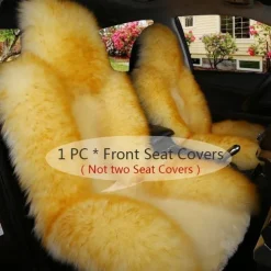 1pc Sheepskin Fur Car Seat Cover Universal, Wool Car Cushion Case, Front Seat Cover, Christmas Gift
