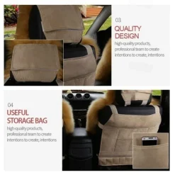 1pc Sheepskin Fur Car Seat Cover Universal, Wool Car Cushion Case, Front Seat Cover, Christmas Gift