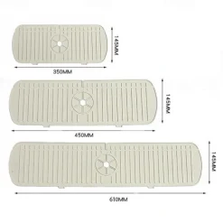 1pc Silicone Faucet Mat & Splash Guard, (Upgraded Design) Faucet Handle Water Drip Catcher Tray And Splash Guard, BPA Free Kitchenguard Sink Gadgets