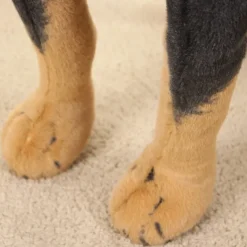 1pc Simulative Black Dog Simulative Dog Plush Toy Cute Dog Decoration Dog Doll For Friends and Pets(10.6 inch long)