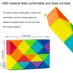 1PC Snake Fidget Toy Cube Twist Puzzle 24 Wedges Large Size Rainbow Magic Snake Toy Brain Teaser Stocking Stuffers Party Favors Game Goodie Bags Fillers for Teenagers Adults Teens