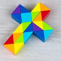 1PC Snake Fidget Toy Cube Twist Puzzle 24 Wedges Large Size Rainbow Magic Snake Toy Brain Teaser Stocking Stuffers Party Favors Game Goodie Bags Fillers for Teenagers Adults Teens