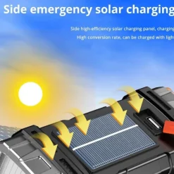 1pc Solar COB Flashlight with LED Work Lights, Camping Lights, USB Rechargeable Searchlight, Portable Hand Held Rechargeable Lantern