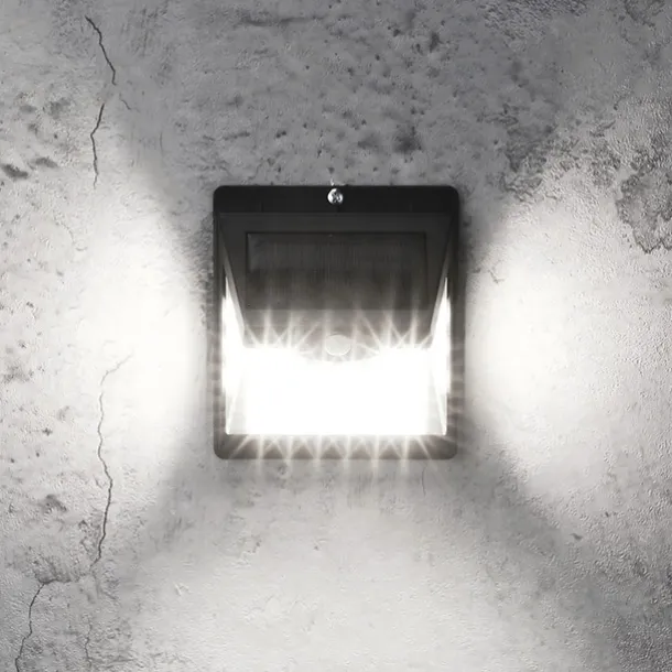 1pc Solar Motion Sensor Light 40LED Tri-side Outdoor Solar Light Waterproof for Lane Courtyard Garage Porch Wireless Safety Lighting 6500K Pure White Black