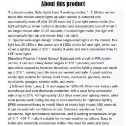 1pc Solar Motion Sensor Light 40LED Tri-side Outdoor Solar Light Waterproof for Lane Courtyard Garage Porch Wireless Safety Lighting 6500K Pure White Black