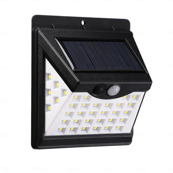 1pc Solar Motion Sensor Light 40LED Tri-side Outdoor Solar Light Waterproof for Lane Courtyard Garage Porch Wireless Safety Lighting 6500K Pure White Black