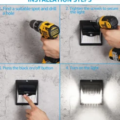 1pc Solar Motion Sensor Light 40LED Tri-side Outdoor Solar Light Waterproof for Lane Courtyard Garage Porch Wireless Safety Lighting 6500K Pure White Black