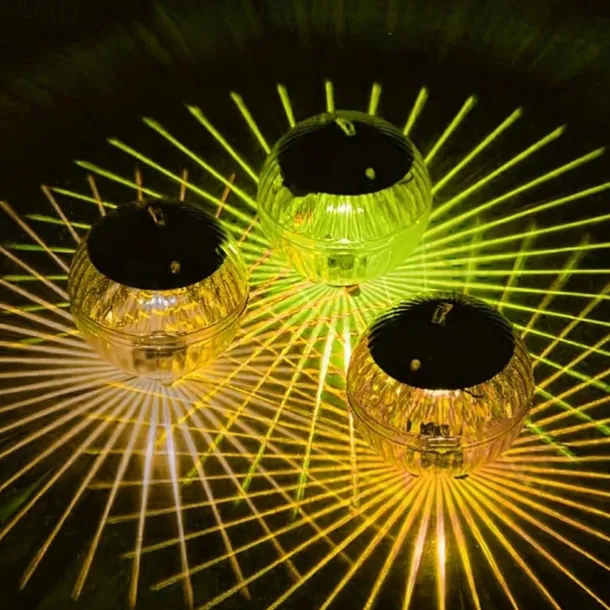 1pc Solar Projection Pool Light, Floating Swimming Light, Outdoor Waterproof Pool Light Colorful Transparent Decorative Light Water Float Light Pathway Lights