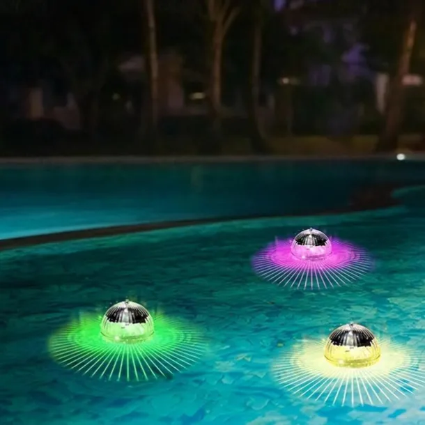 1pc Solar Projection Pool Light, Floating Swimming Light, Outdoor Waterproof Pool Light Colorful Transparent Decorative Light Water Float Light Pathway Lights