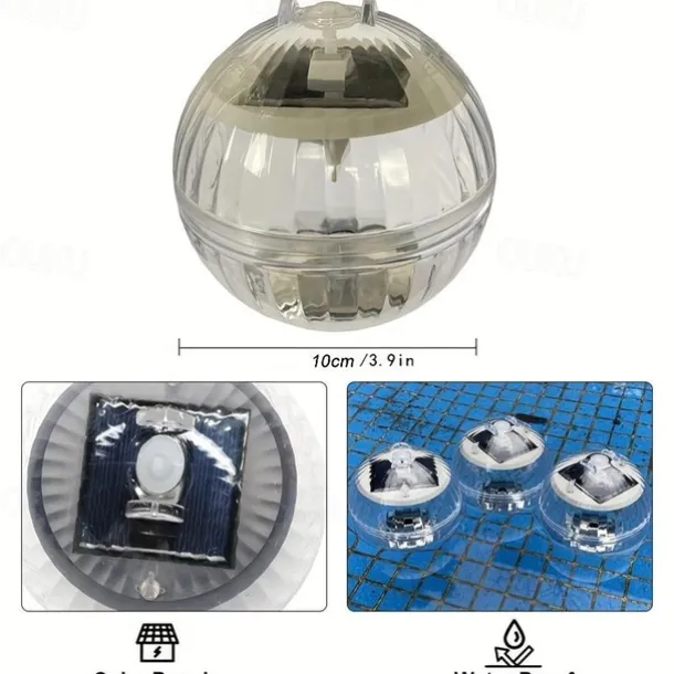 1pc Solar Projection Pool Light, Floating Swimming Light, Outdoor Waterproof Pool Light Colorful Transparent Decorative Light Water Float Light Pathway Lights